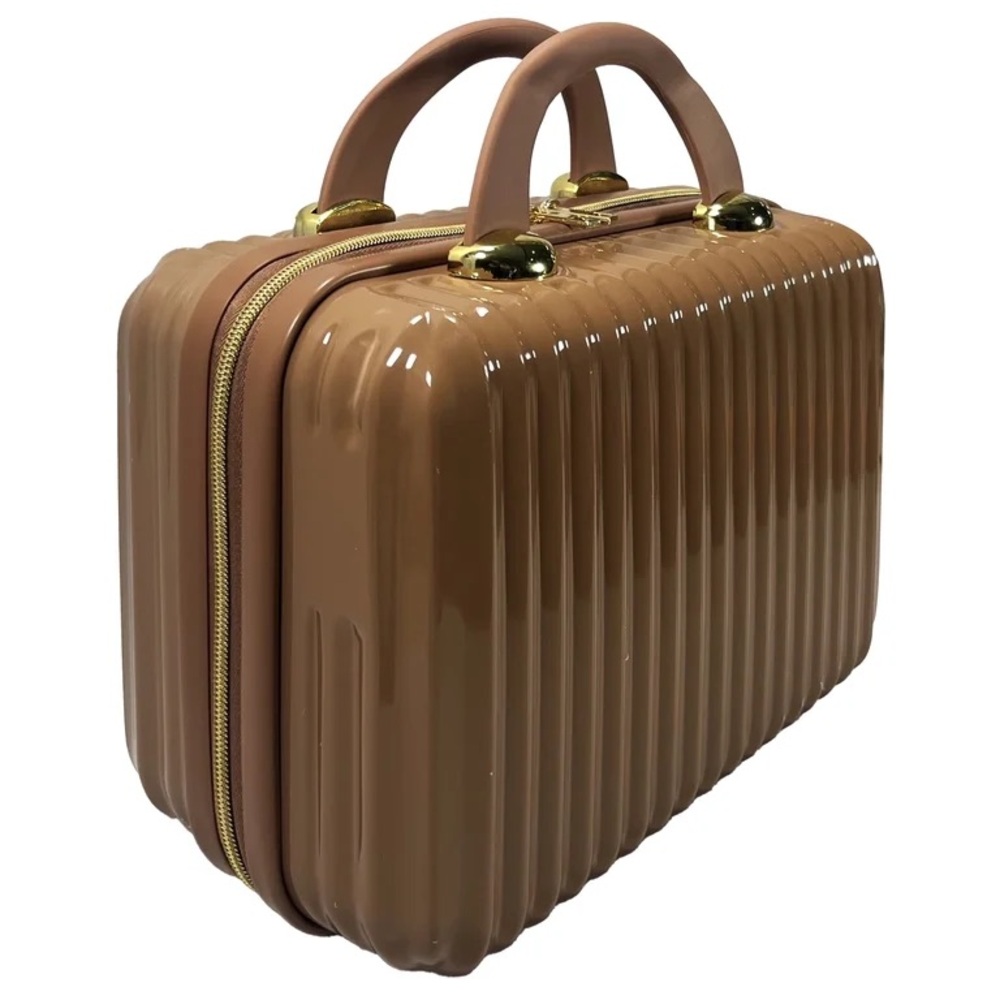 Viral TikTok Hard Shell Cosmetic Travel Case, Mocha Mousse, SOLD OUT
